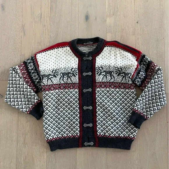 Nordstrikk Women’s Vintage Norway Reindeer Cardigan 100% Wool XXL - Picture 2 of 9